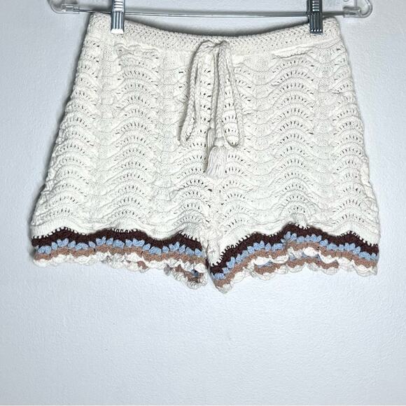 Cara Cara Sz XS Aicha Drawstring Crochet Shorts - Picture 3 of 8